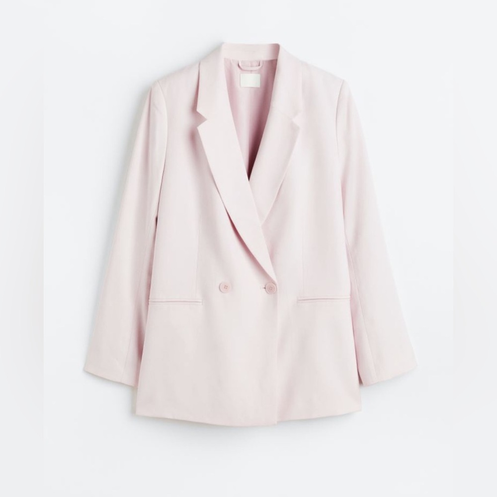 H&M Women’s Double-breasted Jacket Light Pink Blazer NWT